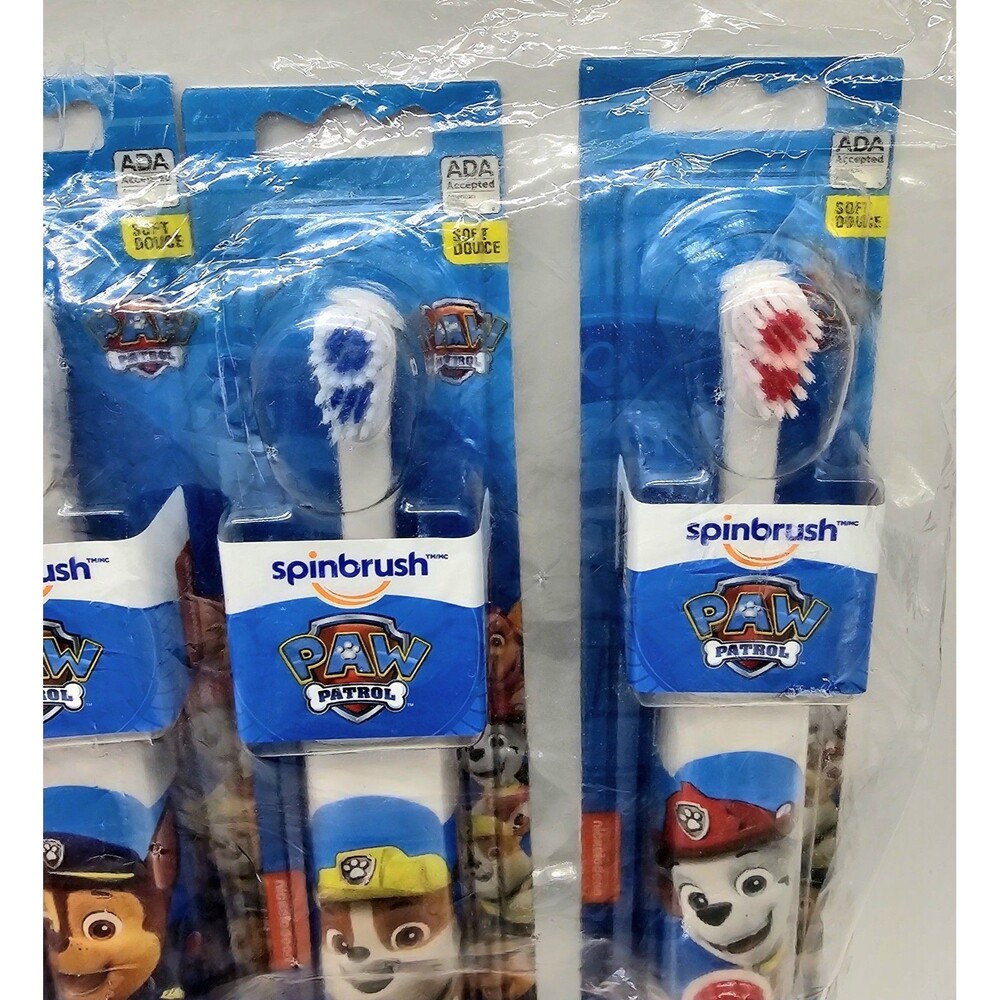 Paw Patrol Kids Electric Battery-Operated Toothbrush Spinbrush 4Pk Soft - Picture 9 of 13